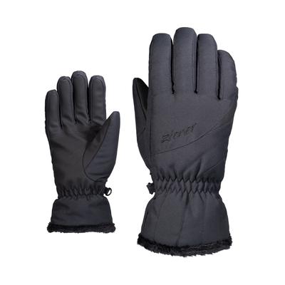 Skihandschuhe ZIENER "SILENI-Z PrimaLoft DAMEN", Damen, Gr. 6,5, schwarz, Kunstfaser, Handschuhe, warm durch PrimaLoft, Plüschfutter am Saum