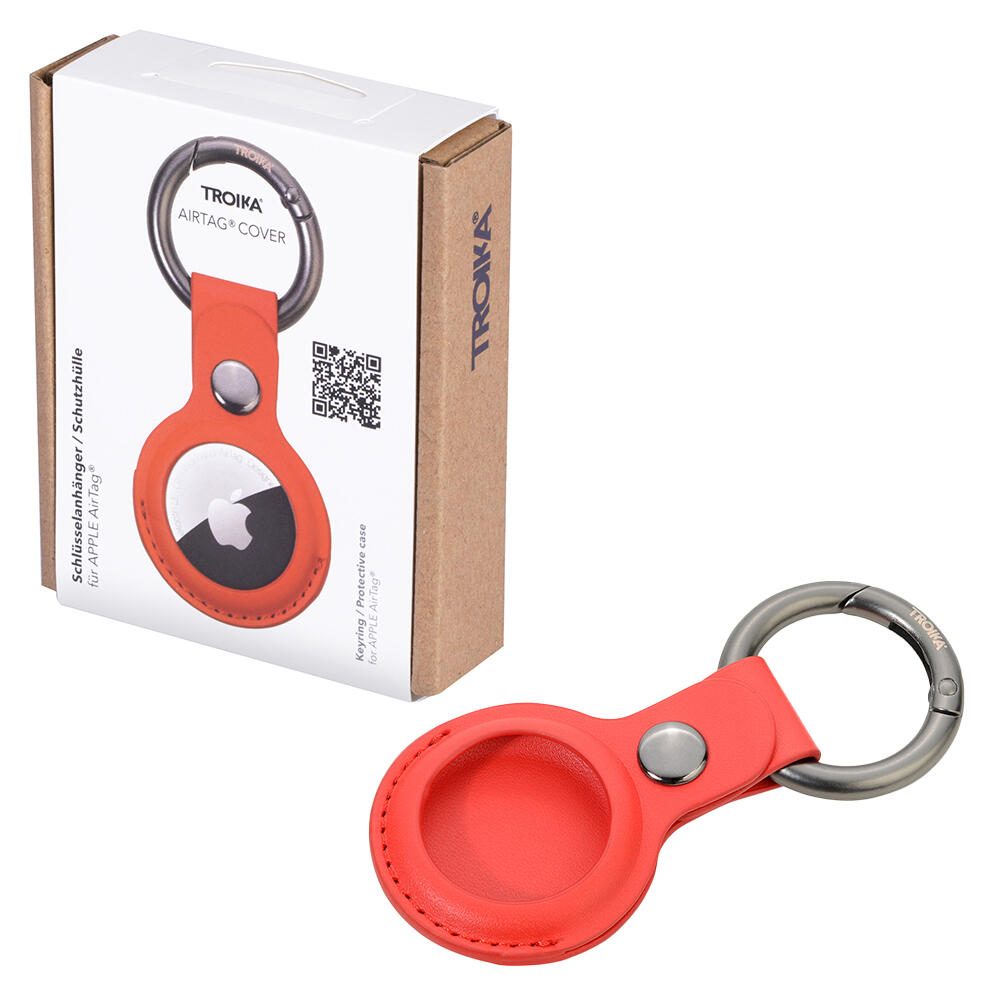 TROIKA® Schlüsselanhänger AIRTAG COVER, rot KR21-20/RD