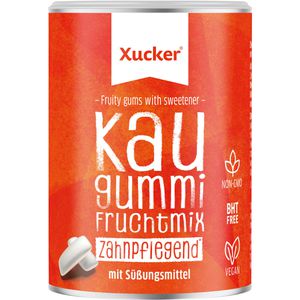 Xucker Kaugummis Fruchtmix ohne Titandioxid, zur Zahnpflege, zuckerfrei, Dose mit 70 Dragees