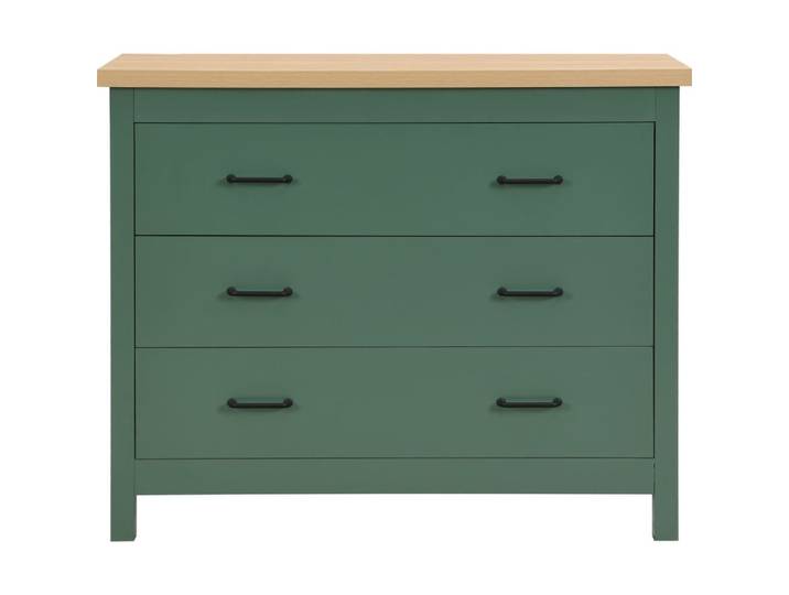 Commode 3 tiroirs verte 100 cm