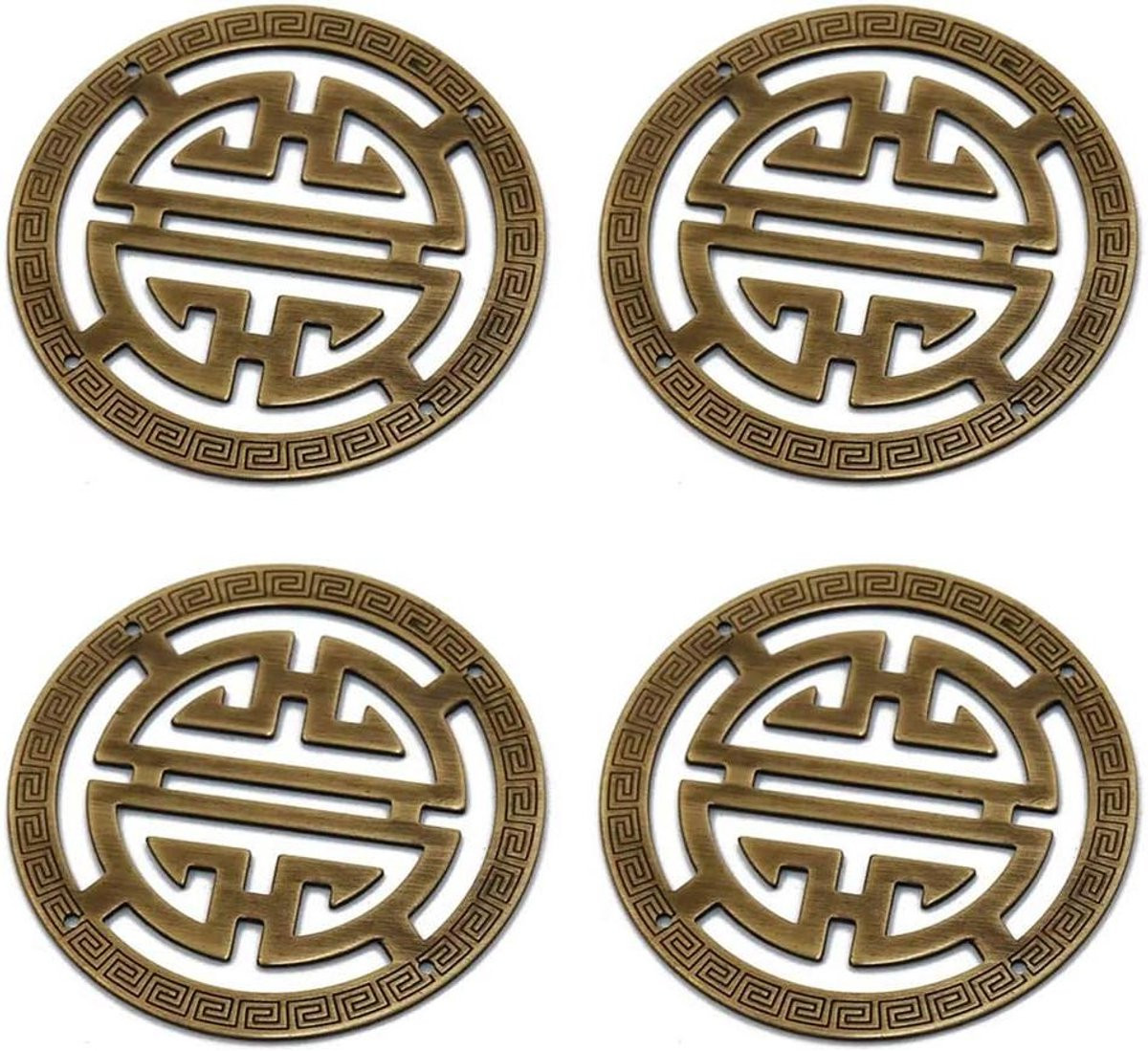 Decoratieve Hoekbeschermers Antiek Brons - 4 Stuks - Massief Messing - Koper Meubelbeslag