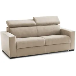 Dmora Schlafsofa Aiko, 3-Sitzer-Sofa, 100% Made in Italy, Wohnzimmersofa mit drehbarer Öffnung, Cm 220x95h85, Beige
