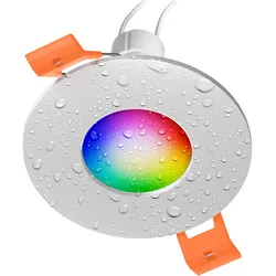 ledscom.de Bad-Deckeneinbaurahmen ERID, Feuchtraum, Badezimmer, IP44, weiß matt, PAR16, warmweiß - weiß, matt, 473lm, Smart Home, WLAN, Alexa