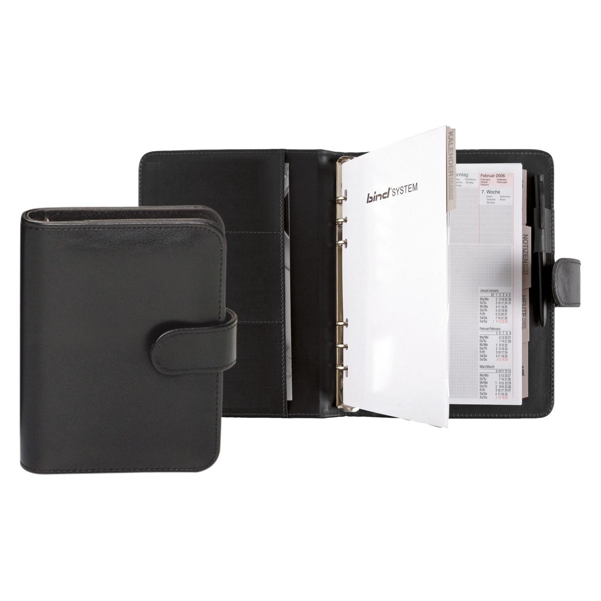 Magni Systemplaner A5 schwarz FINEtouch Lederimitat (A5, 1 Woche / 2 Seiten) (15501)