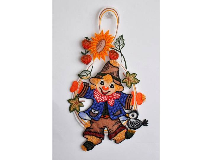 Fensterbild STICKEREIEN PLAUEN, bunt, B:36cm H:19cm, Polyester, Fensterbilder, Fensterbild