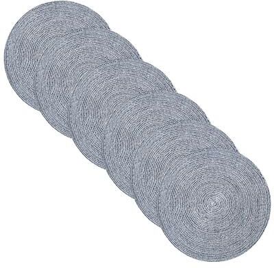 "Sweet Home Collection Two Tone Cotton 15"" Round Woven Placemats Sets (Set of 4 or 6)"