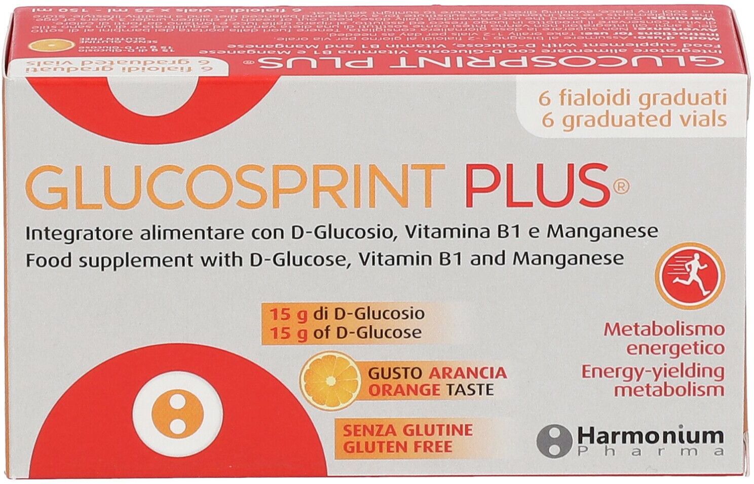 ADL FARMACEUTICI Srl Harmonium Pharma, GlucoSprint Plus, 6 Fialoidi