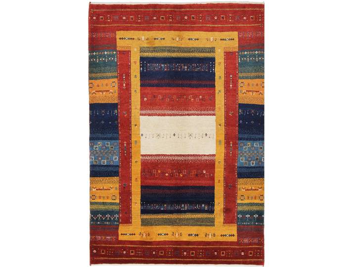 Perser Gabbeh Loribaft Teppich 121x186 Handgeknüpft Modern Orientteppich Perserteppich Wolle