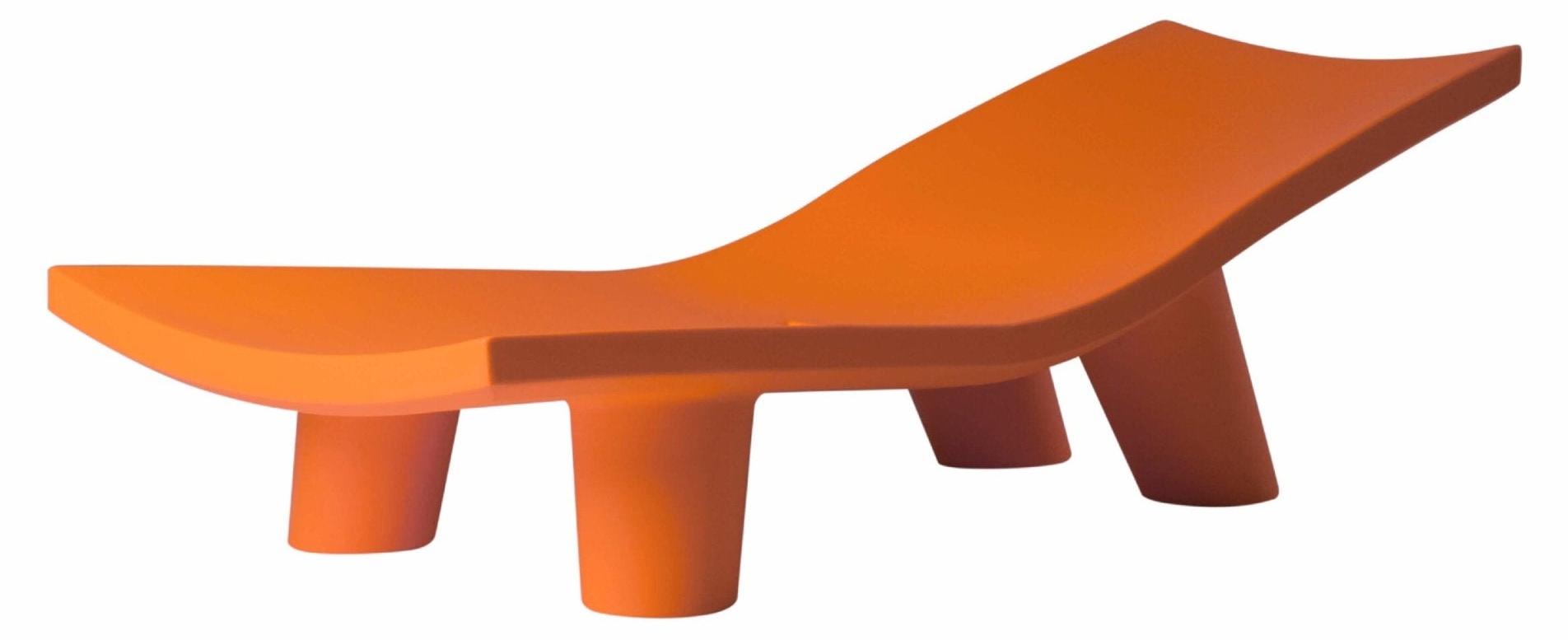 Moderne Sonnenliege aus Polyethylen für Garten und Pool Slide Low Lita Lounge - Orange