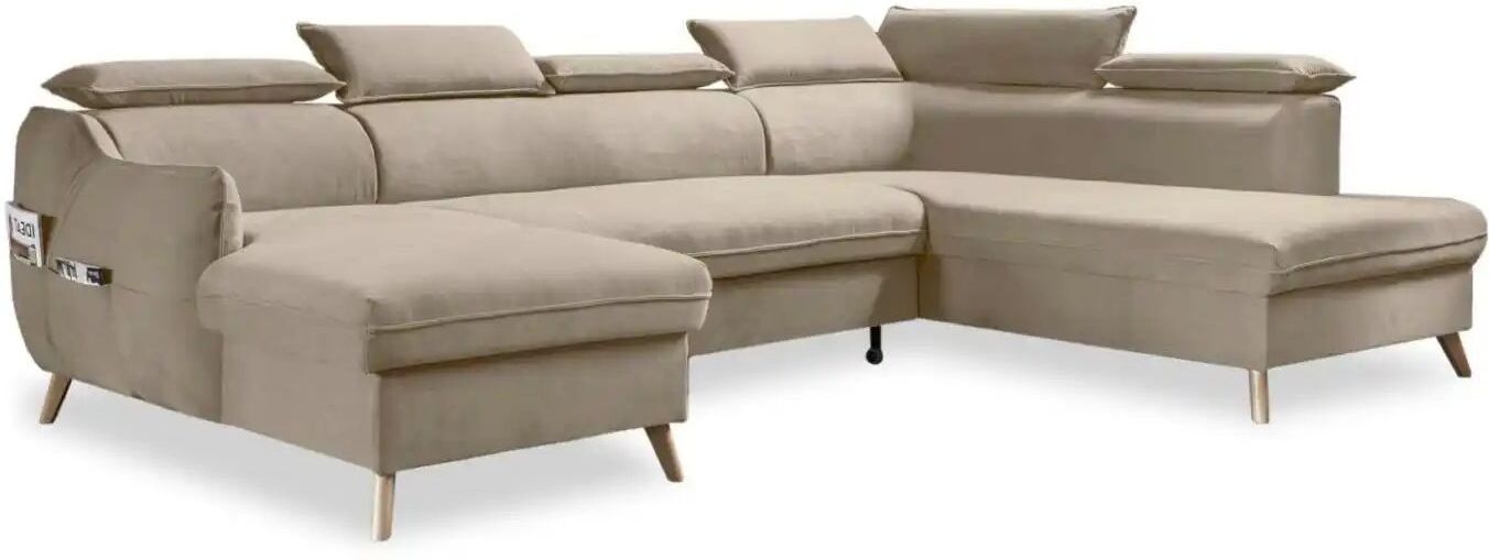 Miuform Wohnlandschaft mit Schlaffunktion Sweet Harmony ¦ beige ¦ Maße (cm): B: