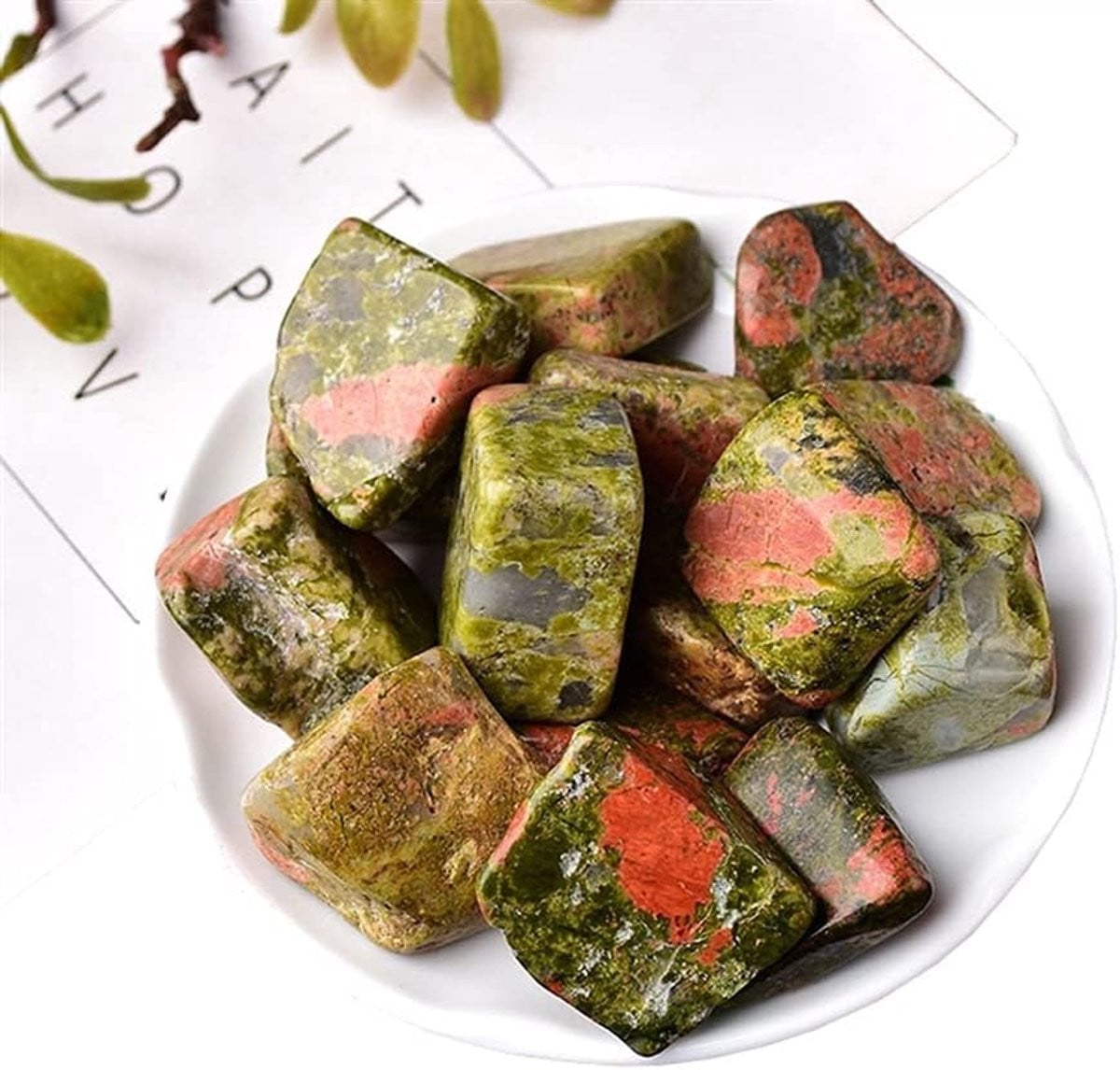 Unakite Natuursteen Kristallen - Gekleurde Edelstenen voor Aquarium Decoratie - 100g