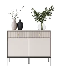 KOMMODE MIDNIGHT 2D2S mit zwei Schubladen auf Gestell kaschmir