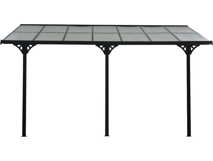 Terrassendach WESTMANN Bruce , schwarz, B:435cm T:300cm, Aluminium, Terrassenüberdachungen, Terrassendach, Rahmen aus pulverbeschichtetem Aluminium, schwarz