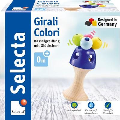 Selecta 61062 - Greifling, Girali Colori, Rassel mit Glöckchen, Holz, 10 cm