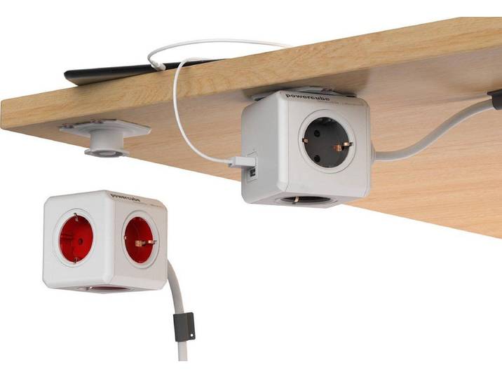 DesignNest PowerCube Extended - Stopcontacten - 5 Aansluitingen - Blauw