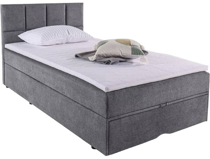 Kastenbett SAMM grau 120x200cm halbfest