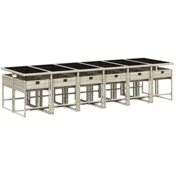 vidaXL, Gartentisch + Balkontisch, Havono (Glas) (330 x 106 x 73 cm)