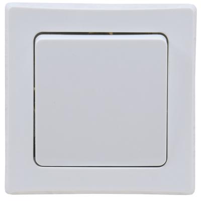 ChiliTec DELPHI Wechsel-Schalter, UP, weiß 250V AC / 10A, inkl. Rahmen, Klemmanschluss