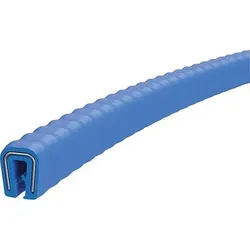 KANTENSCHUTZPROFIL OHNE DICHTUNG 5000X8X10, FORM:A, SILIKON BLAU, KOMP:EDELSTAHL A2