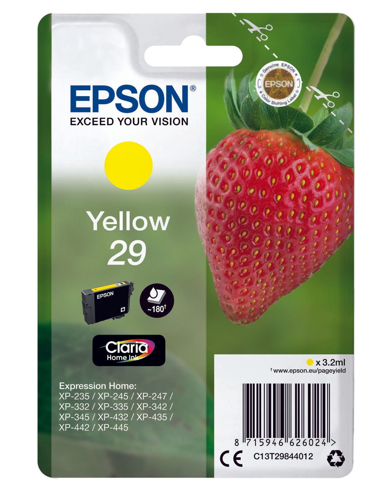 Epson Original 29 Erdbeere Druckerpatrone - gelb (C13T29844012)
