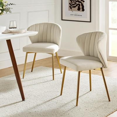 HULALA HOME Barbara Contemporary Upholstered Side Chair with Metal Legs