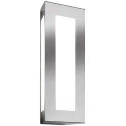CMD Creative Metalldesign Außenwandleuchte TRAPEZ, IP44, 40 x 16cm, 1-fach, E27, Edelstahl / Opalglas, gebürstet CMD-36
