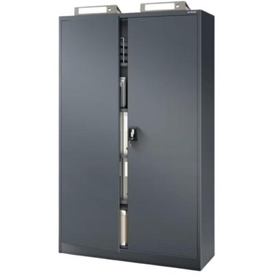 Jan Nowak Aktenschrank abschließbar JAN 5 Ebenen, Flügeltüren | Metallschrank Werkstatt Büroschrank aus Stahl Werkzeugschrank, 185x115x40cm Anthrazit