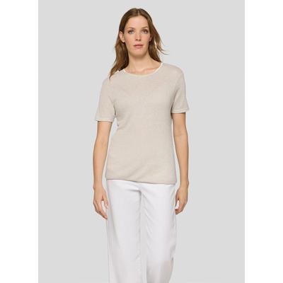 Print-Shirt RABE "T-Shirt", Damen, Gr. 38, beige, Obermaterial: 87% Viskose, 13% metallisierte Fasern, unifarben, gerade, Shirts