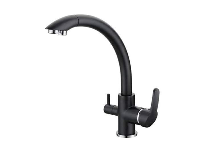 Drehbare 3-in-1-Trinkwasser-Küchenarmaturen Aus Massivem Messing Spültischmischer Tri Flow 3-Wege-Filterhähne(Color3)