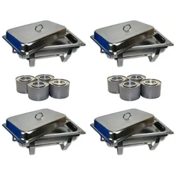 Airbrush-City 4er Profi Set Chafing Dish Speisenwärmer Warmhaltebehälter aus Edelstahl