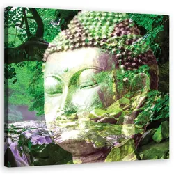 LEINWANDBILD, Religiös - Grün 40x40cm