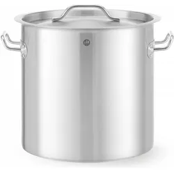 Hendi Hoher Schmortopf – mit Deckel,, Budget Line, 17L, ⌀280x(H)280mm, Pfanne + Kochtopf, Silber