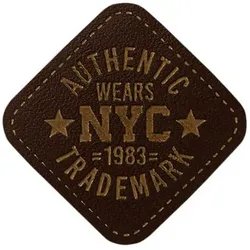 Mono Quick Mono-Quick Aufnäher Leder Authentic Wears NYC 1 Stück, Anzahl, Applikationen, Schwarz