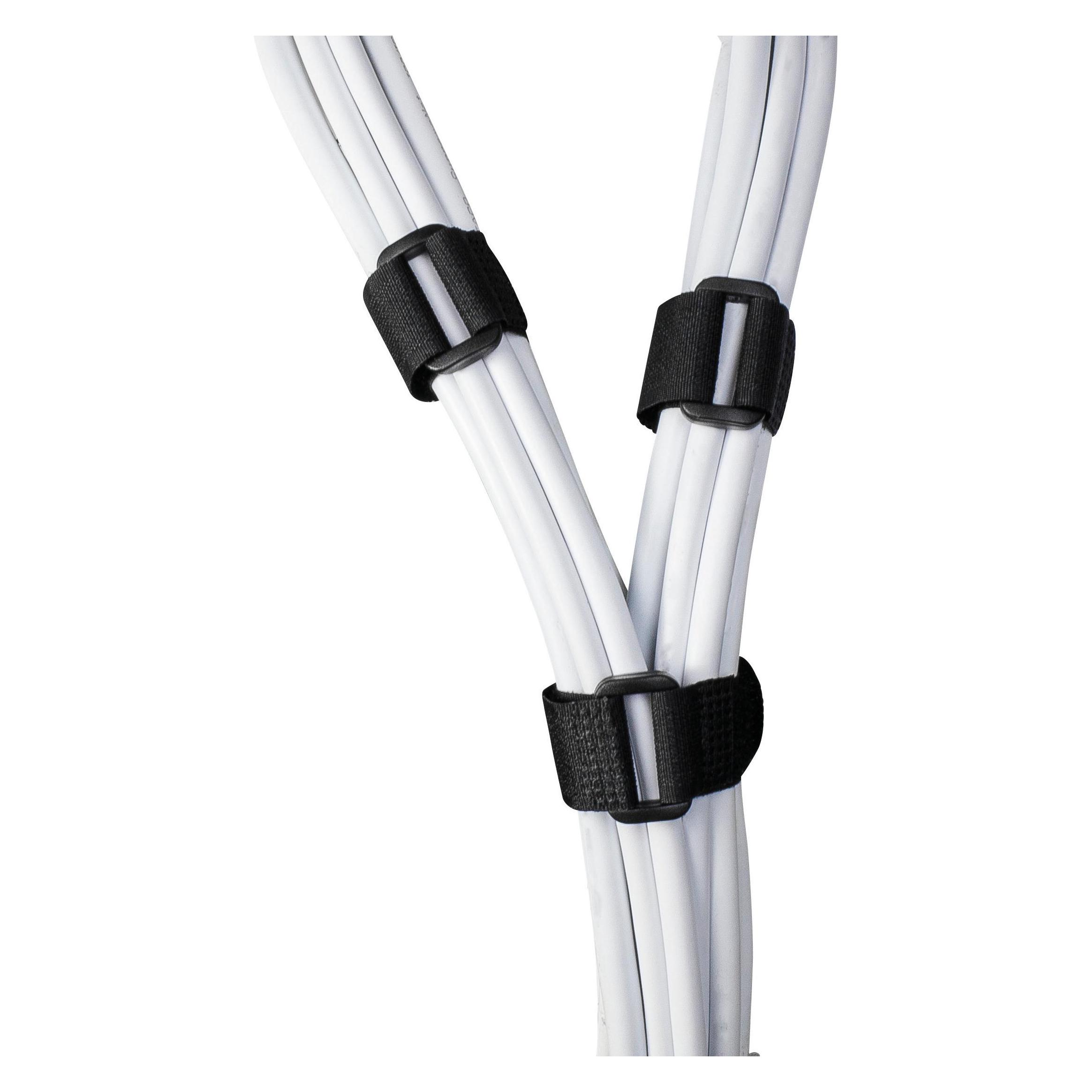 Deltaco CM10S, Hook & loop cable tie, Velcro, Black, 4 cm, 18 cm, 20 mm (Klettkabelbinder, 180 mm, 1 Stk.) (CM10)