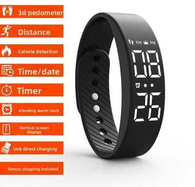 Fusion Finds Waterproof Digital Sports Watch With Vibration Alarm & Pedometer For Students And Active Lifestyles balack
