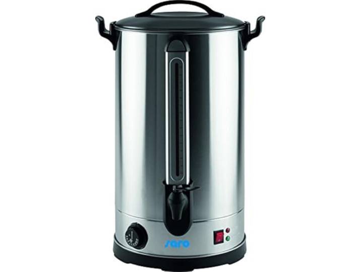 SARO Glühweinkocher/Heißwasserspender – 27 L – Edelstahl – Temperatur 30–110 °C – Zapfhahn – Kontrolllampen – Überhitzungsschutz – 2,5 kW – Modell ANCONA 30