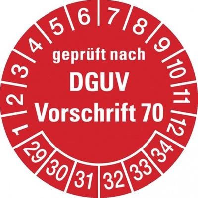 König Werbeanlagen Dreifke® Prüfetikett geprüft gem.ASR A1.7 (alte Norm: GUV-R 1/49 - 30 mm Folie selbstklebend