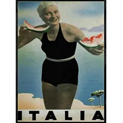 POSTER Frankreich & Italien Treffen Italien A3 Rahmenlos
