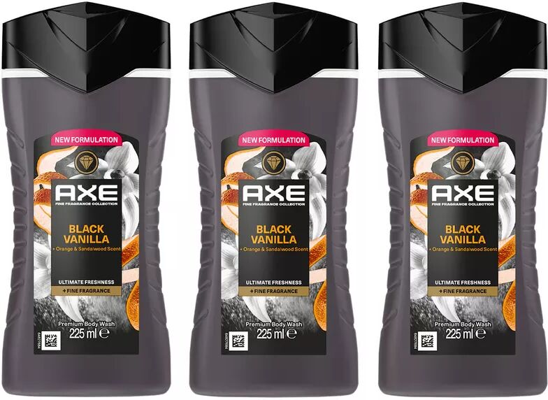 Axe - Duschgel Black Vanilla Trio, 3 x 225 ml