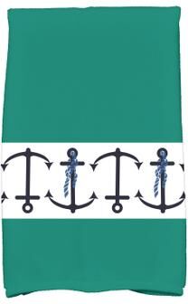 E by Design 18 x 30-inch Anchor Stripe Stripe Print Hand Towel