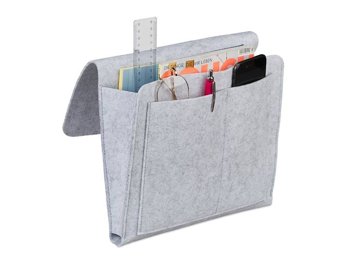 Betttasche Filz Grau