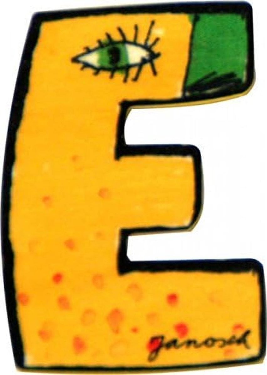 Houten Letter E Decoratie 6 cm - Gekleurde Houten Letter voor Wanddecoratie