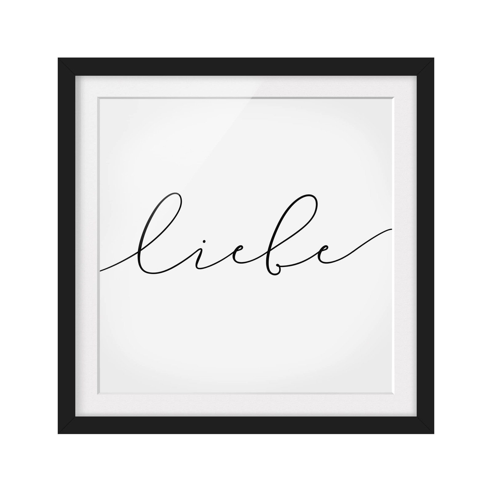 home24 Liebe Kalligraphie wanddecoratie, zwart, 30 x 30 cm