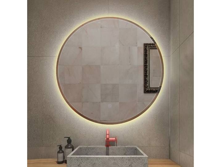 KEDIA Rond Miroir Salle de Bain Avec Bouton Tactile 70*70cm avec éclairage LED et Fonction Anti-buée Design Moderne Robuste
