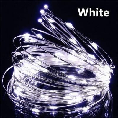 Uplift Essentials USB LED Fairy Lights Copper Wire String Light white 10m