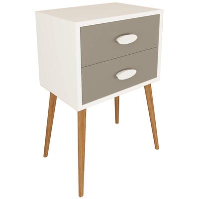 Nachttisch VCM "Holz Nachttisch Beistelltisch Schublade Singol XXL", schwarz (weiß, anthrazit), B:45cm T:30cm, Tische, Nachttisch