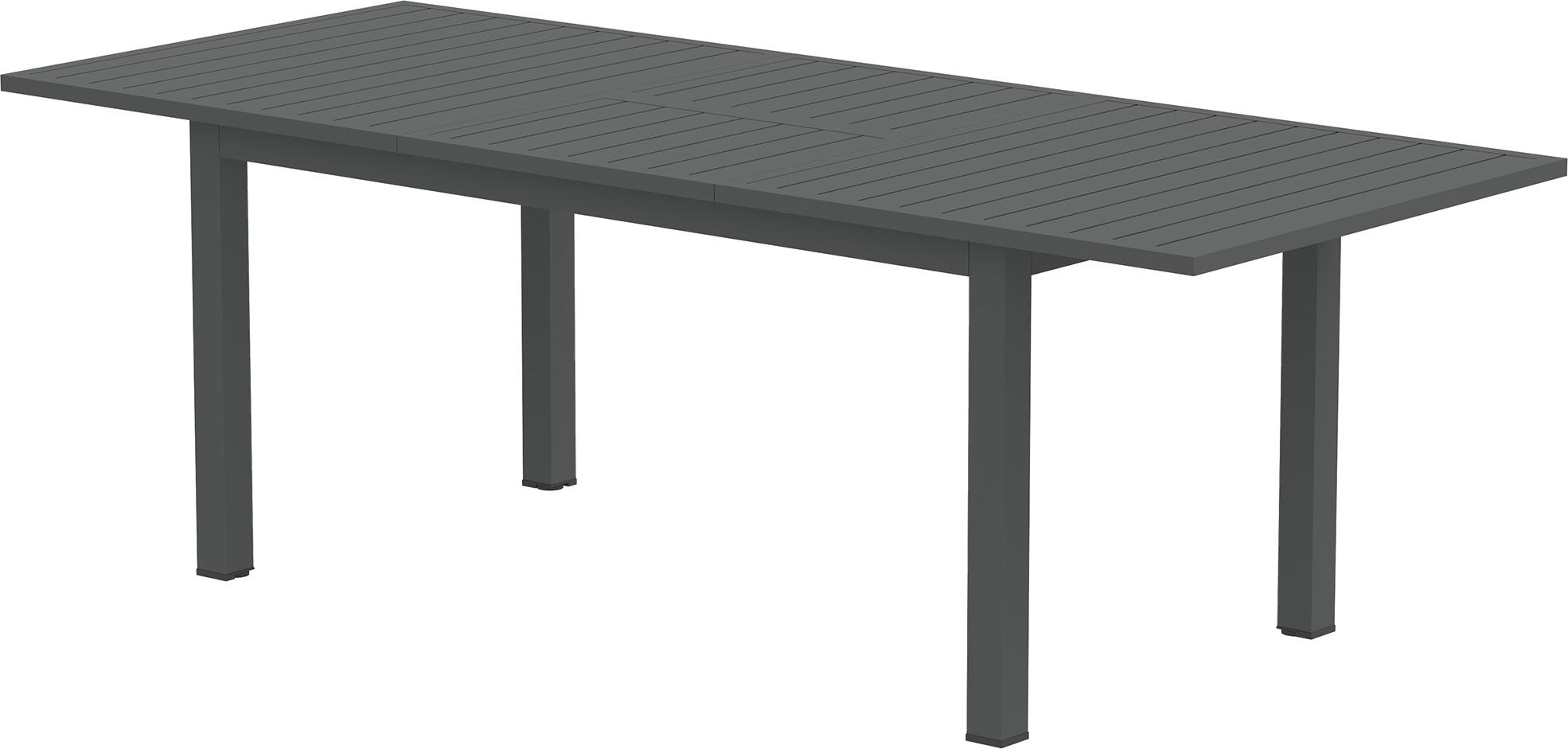 Gartentisch Erweitert Aluminium 160/220x90 cm Wetterfest Balkontisch, rutschfest Buffettisch Grau