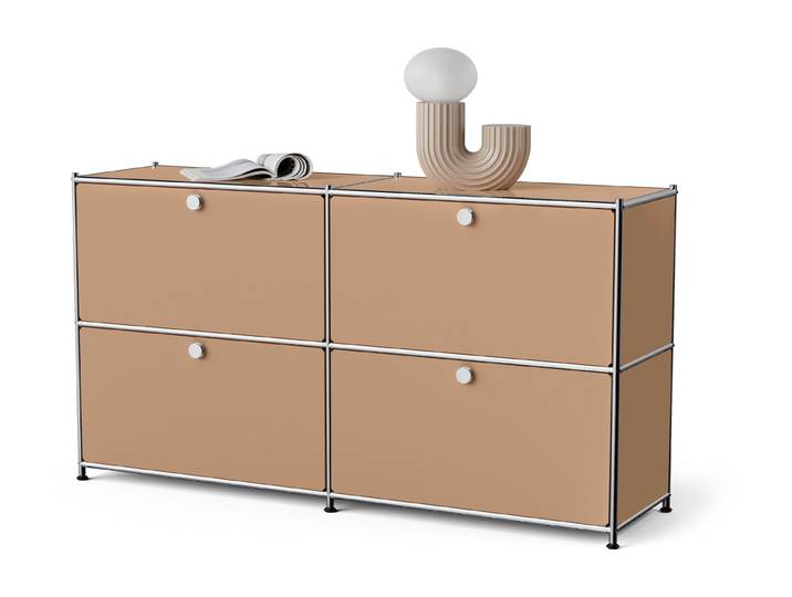 Tchibo - Metall-Sideboard »Cn3« mit 4 Klappenfächern - 152x40x82,5cm - braun -