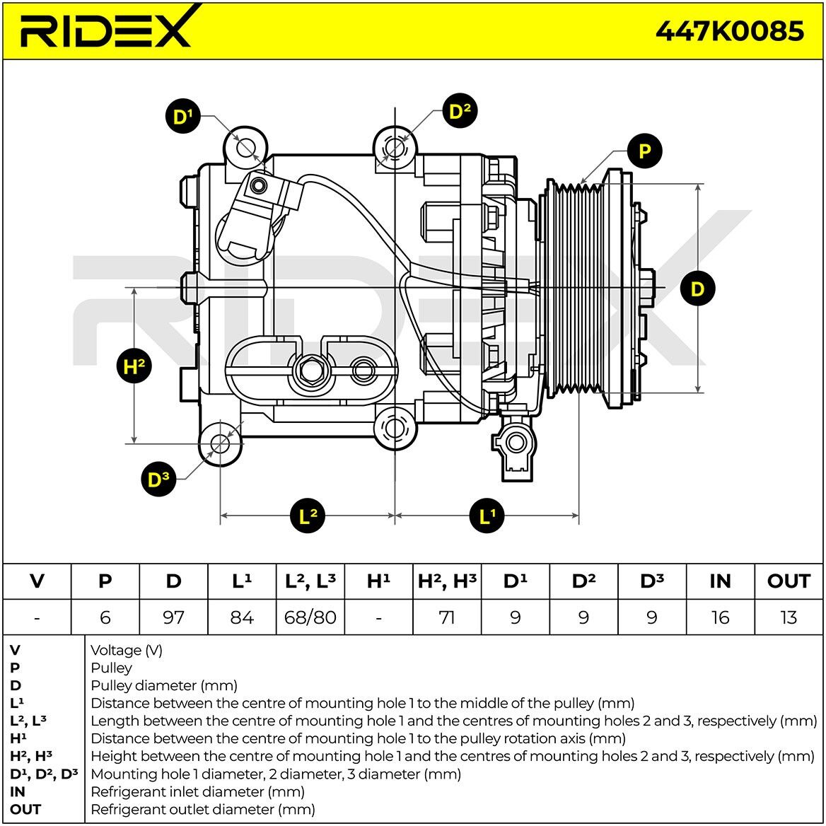 RIDEX 447K0085 Air conditioning compressor