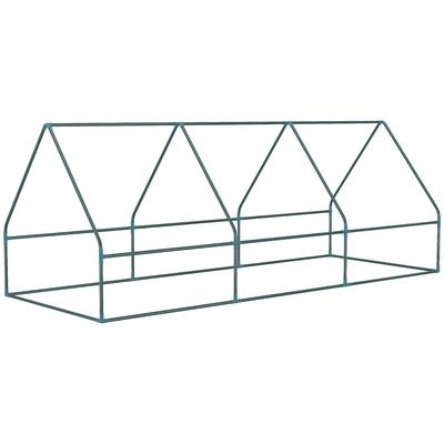 MODFU Mini-Gewächshaus Stahl Grün 240x90x90 cm mit PE-Abdeckung, aufrollbarem Dach und Mesh-Fenstern